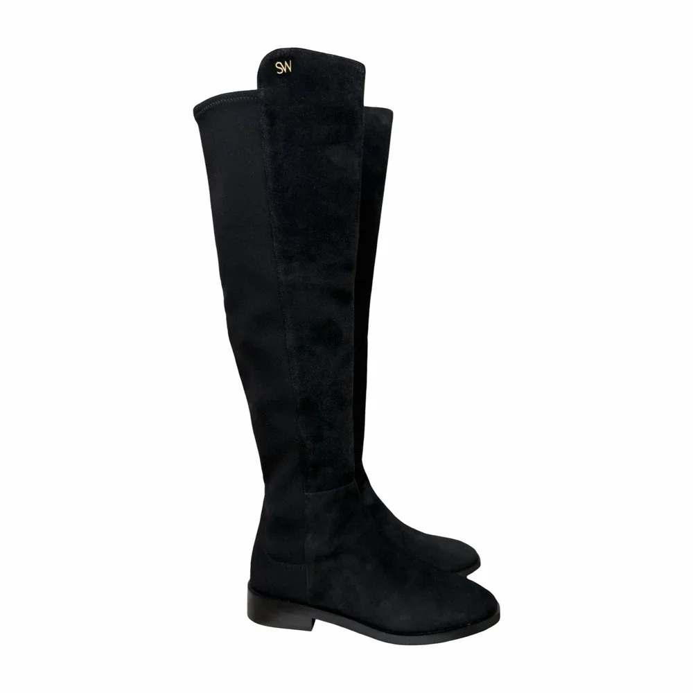 Stuart Weitzman Keelan Suede Knee High Boots Womens US 6.5 EU 37 Black NWOB